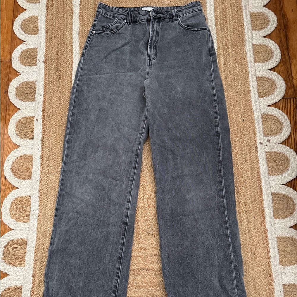 ROLLAS washed black denim wide leg jeans HEIDI style
